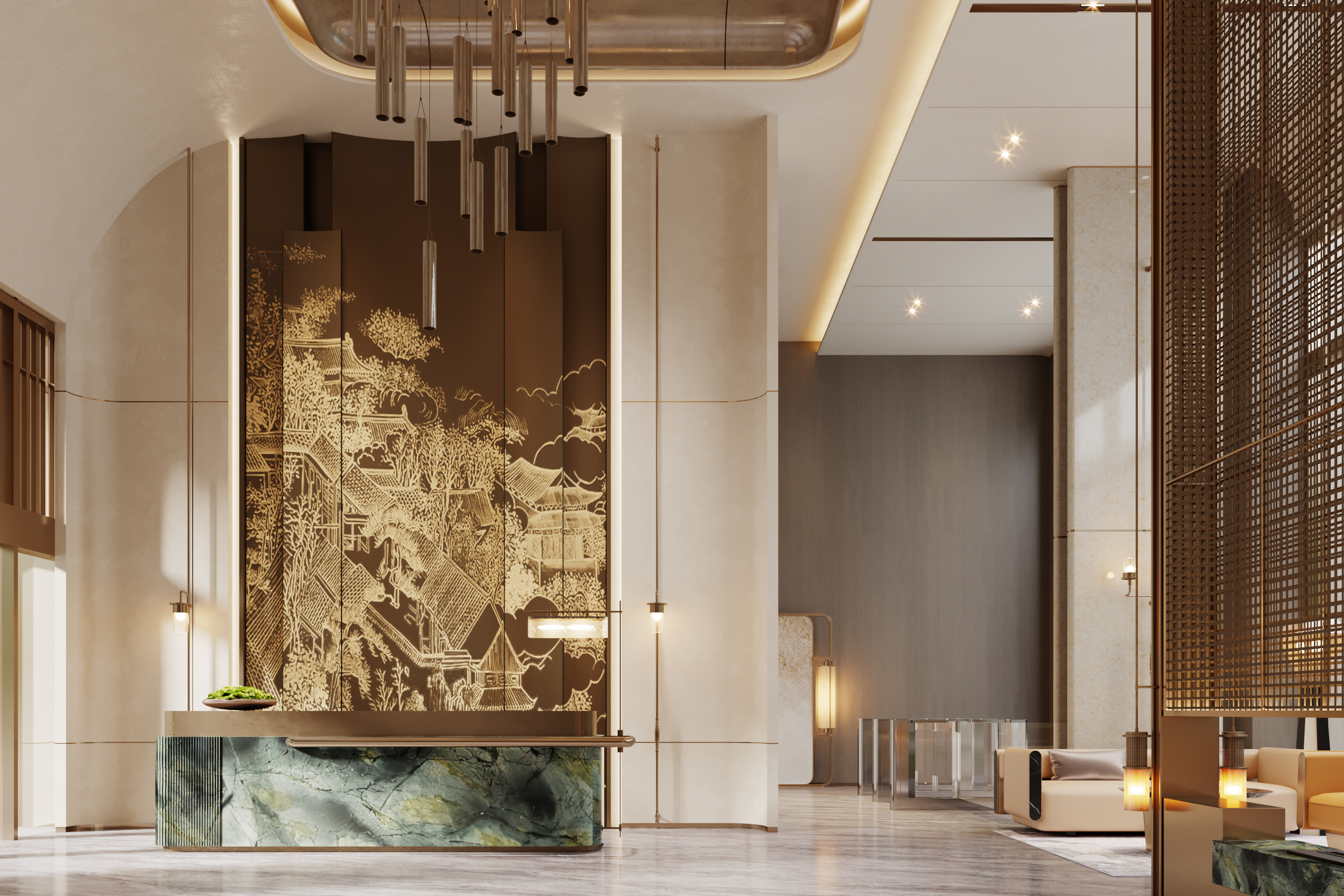东晖设计 入户大堂设计 地产公区设计 