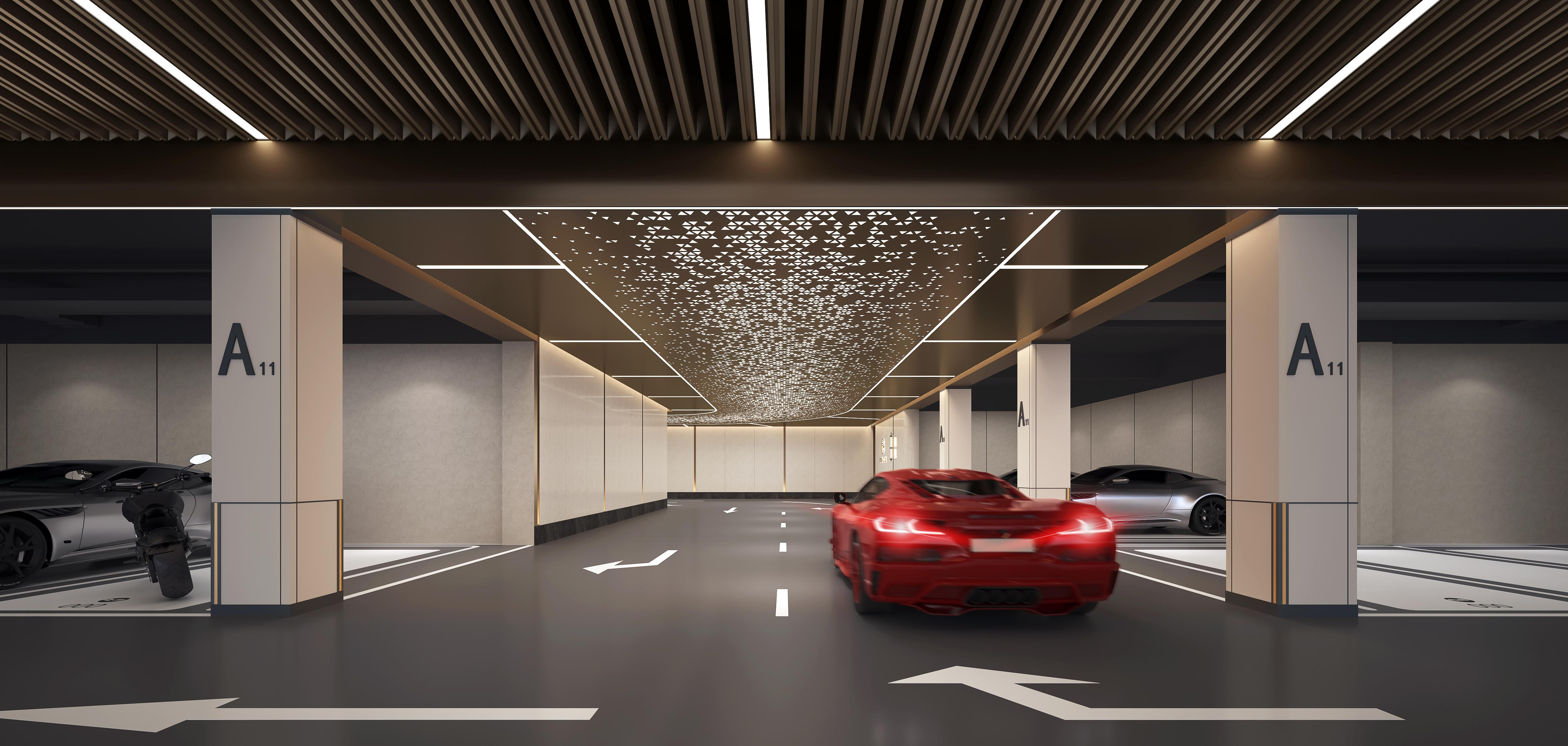 东晖设计 地下车库 光厅 公区设计