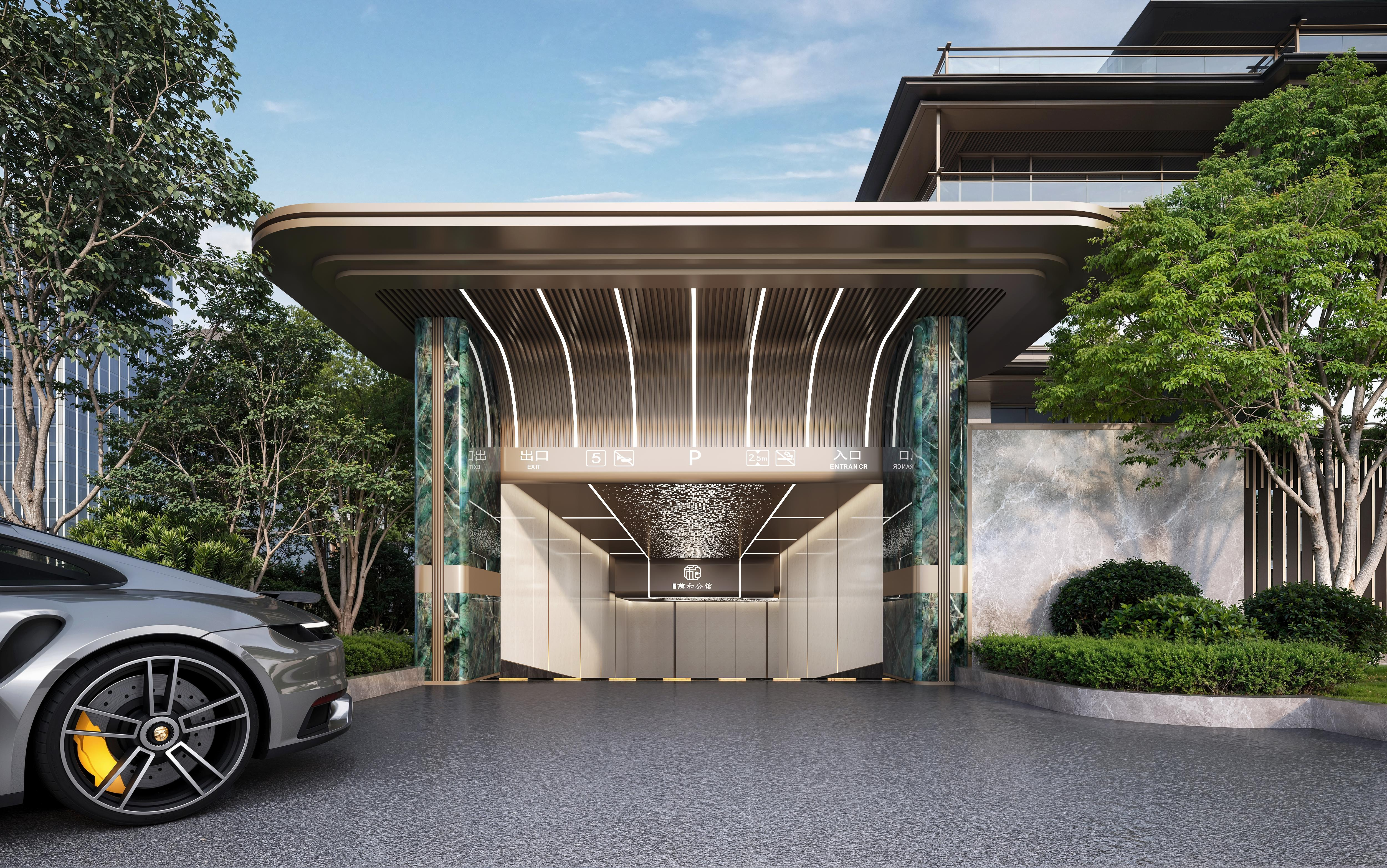 东晖设计 地下车库 光厅 公区设计