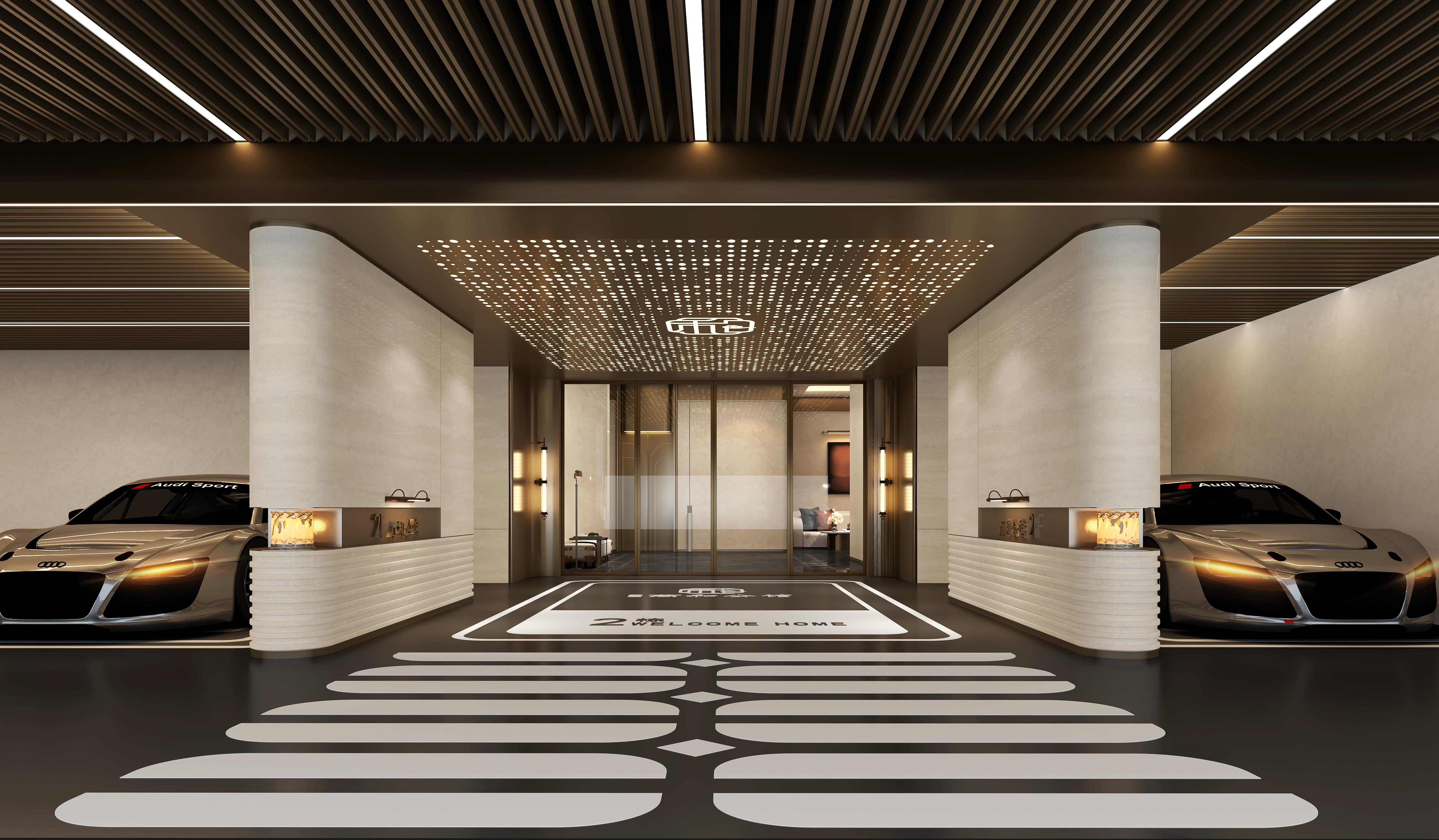 东晖设计 地下车库 光厅 公区设计